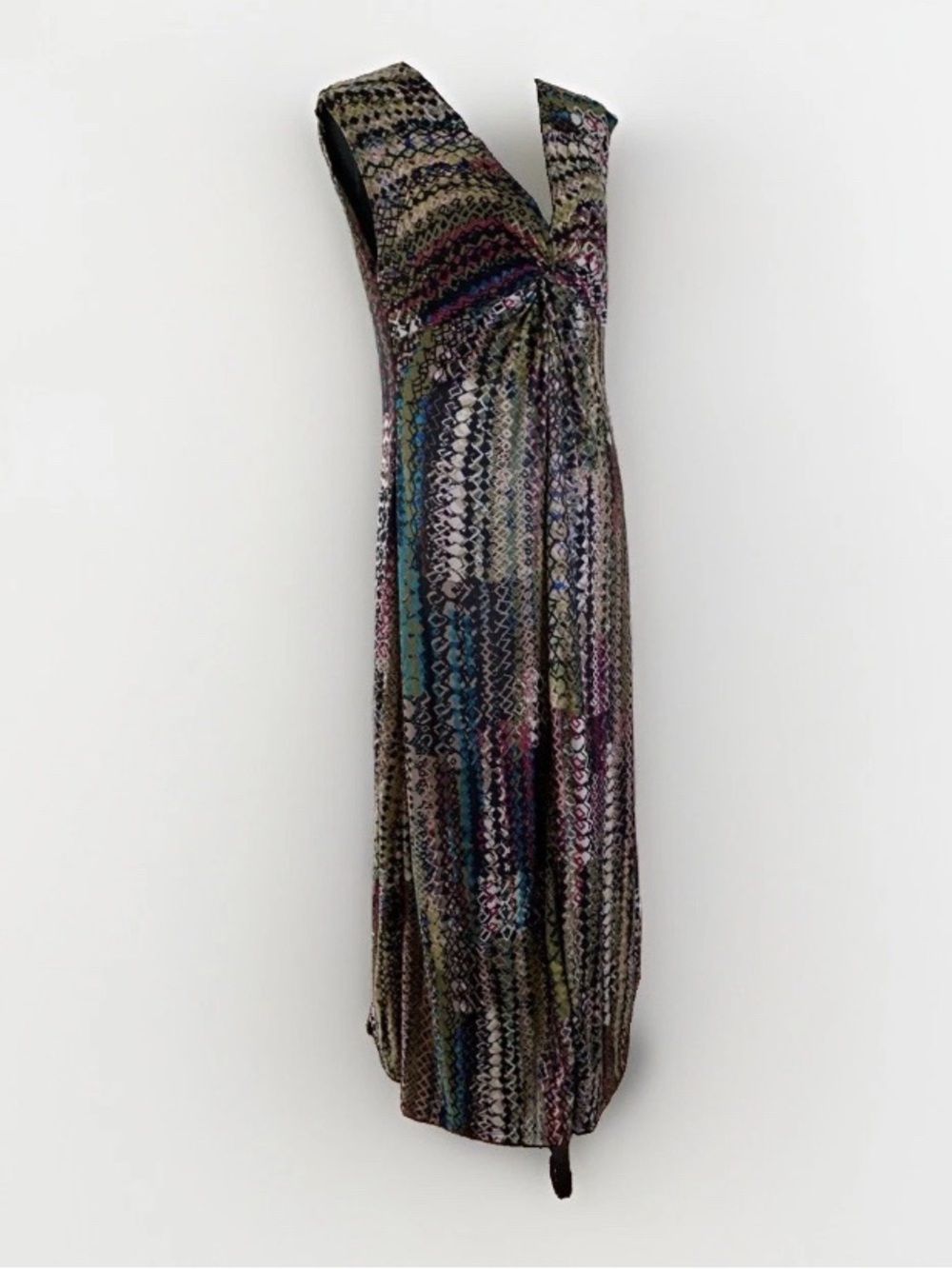 Vintage 1980 -90 maxi multi color Helene Blake Whimsigoth Boho grunge soft dress